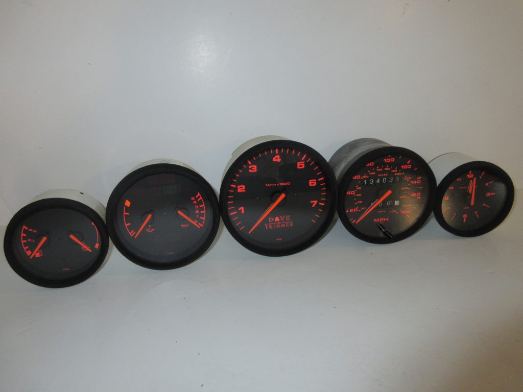 Porsche 993 Black Dials with Red Numbers