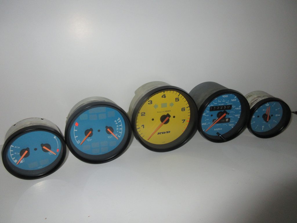 Porsche 993 Blue Dials with Yellow Rev Counter