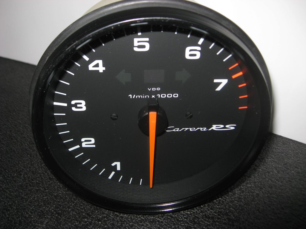 Porsche 993 RS Black Face Rev Counter with Orange Pointer