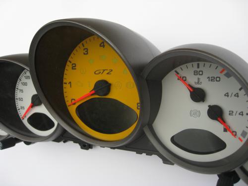 Porsche GT2 White and Yellow Custom Dials