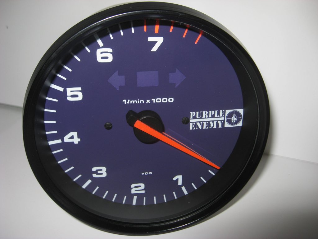 Purple Porsche Rev Counter